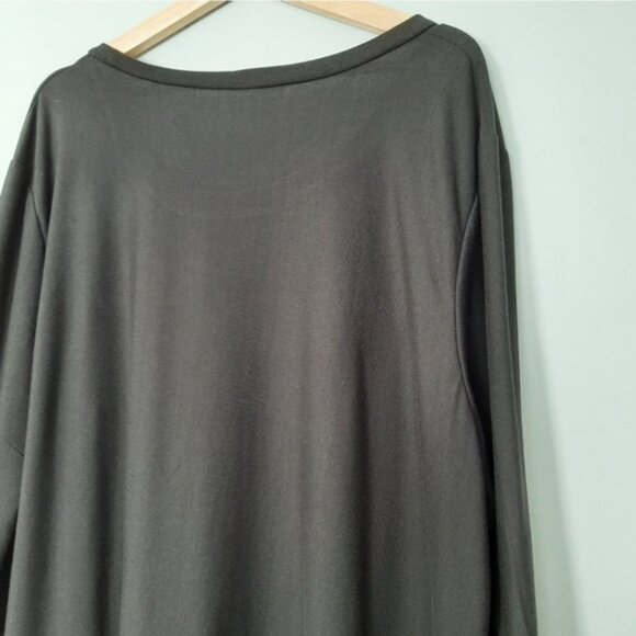 LILY by Firmiana Stretchy Drop Waist Long Sleeve Scoop Neck Dress Black Sz 3X - Picture 13 of 16